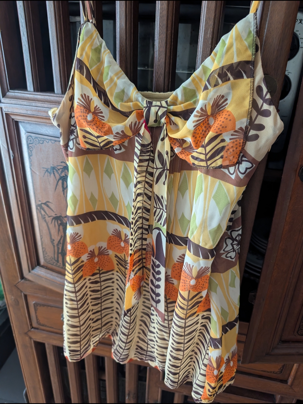 Rampage Boho Flattering Front Camisole in Yellow, Orange, Brown Size S